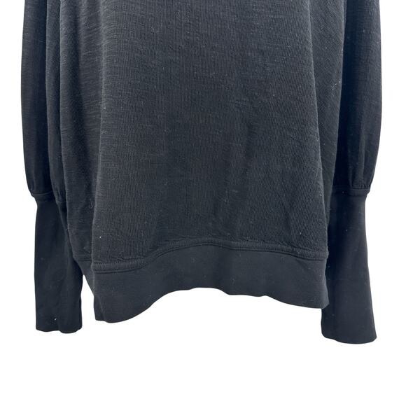 Apiece Apart Olimpio Sweatshirt Sweater Puff Sleeve Organic Cotton Black Size 2X - Picture 4 of 14